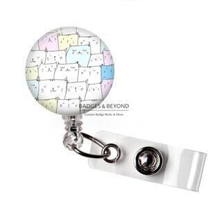 🐱💖 Cats Cats & Lots of Cats Badge Reel | Cat Lover Retractable ID Holder